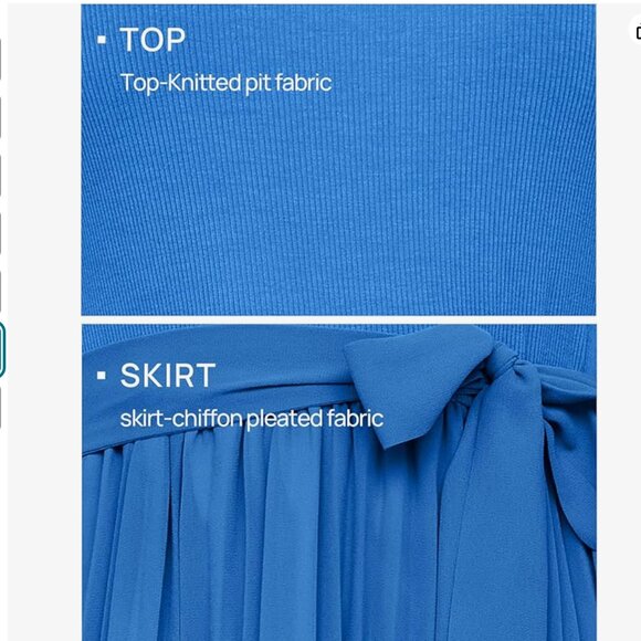 NWT (S) ZESICA Womens Summer Short Sleeve Midi Dresses Crew Neck Knit Belt - Picture 5 of 5